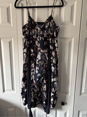 Simply Vera by Vera Wang Navy Floral Handkerchief Dress